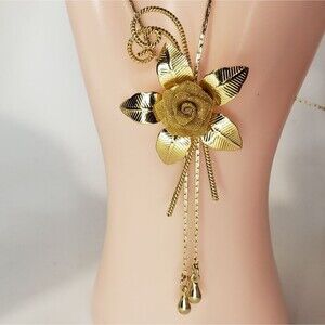Lariat style bolo slider Flower Adjustable Necklace, Unique, rare